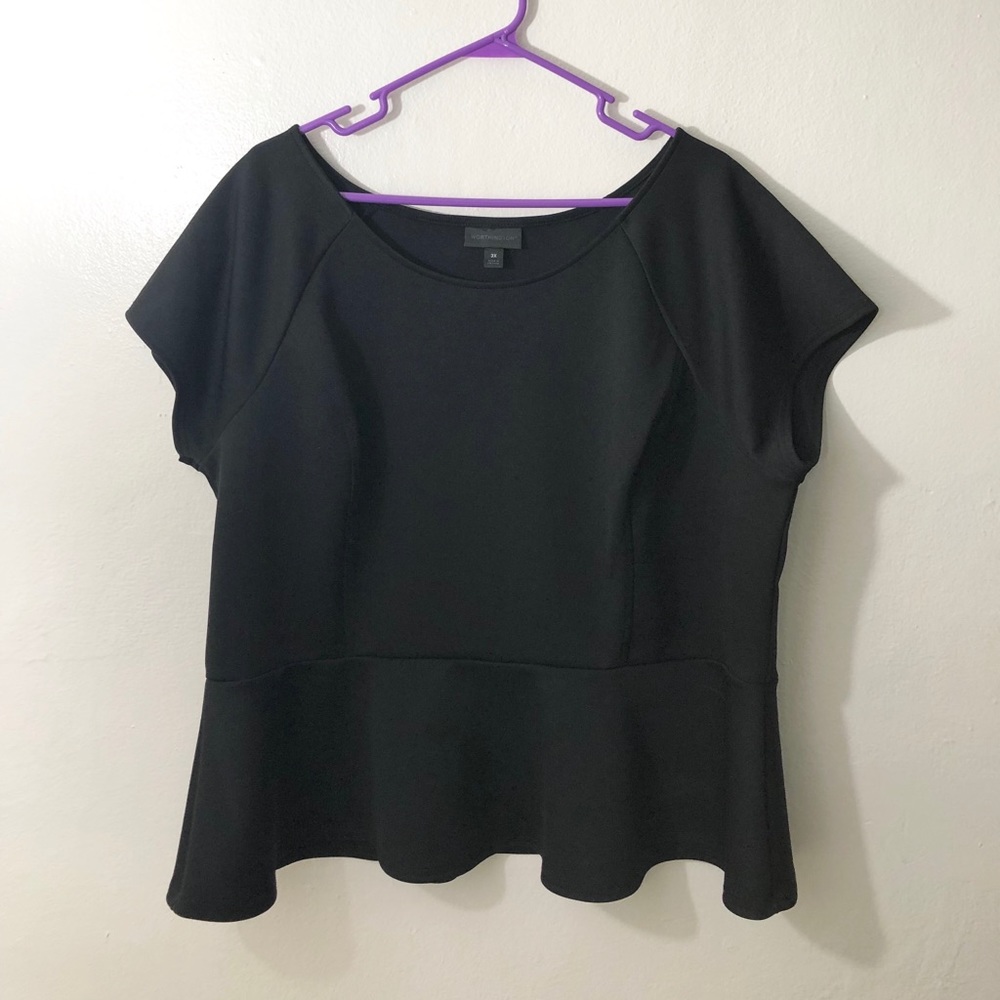 Black peplum shirt